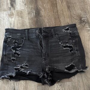 American Eagle Outfitters Ripped Black Jean Shorts